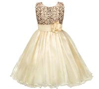 Discoball Chica Vestido Princesa Vestido de Lentejuelas Flores Fiesta de cumpleaños Boda Vestido de Dama de Honor Vestido de 3 a 12 años