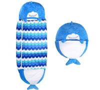 Discoball Sacos de dormir para niños, niños y niñas, bolsa de dormir de felpa para jardín de infantes, viajes, camping, guardería (azul, 135 x 50 cm)