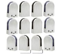 Discoball Soporte tipo abrazadera, de acero inoxidable 304, para vidrio, 12 piezas, para balaustrada de ventana, acero inoxidable, glass clamps 12x(10-12mm)