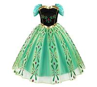Discoball Vestido de princesa Anna para niñas, disfraz de cosplay para Halloween, Navidad, niñas, fiesta de cumpleaños, vestido de coronación