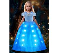 Discoball Vestido de princesa chica vestido de Cenicienta vestido de lujo azul fiesta de cumpleaños infantil papel de Halloween ropa de Navidad