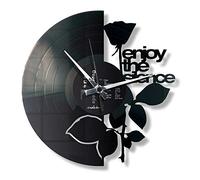 DISCOCLOCK - Reloj Enjoy the Silence sobre disco de vinilo 100% reciclado. Idea regalo para todos los fanáticos. Reloj silencioso, fácil de colgar (esfera estándar)