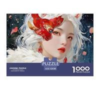 Discord_sinoshow_24085_White-Haired_Girl_with_Fox_Ears_and_a_Red_Crysta_a5f6e26c-dd2d-45db-92ce-6351e66ad243_4 1000 Piezas Rompecabezas Divertido Y Estimulante Rompecabezas, Juego Familiar Anti-Estré