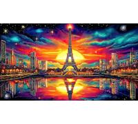 Discord_Torre Eiffel Puzzle de 1000 Piezas de Papel Reciclado - Juego Extremadamente diFícil Actividad para casa para Adultos 75x50/1000pcs