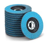 Discos abrasivos de abanico prémium con revestimiento de cinc, 10 unidades, diámetro de 115 mm, grano 40, para metal, acero y madera, recubiertos de corindón de circonio