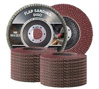Discos Abrasivos de Láminas 125 x 22,2 mm Grano 60 para Amoladoras Angulares Acero Inoxidable Metal Madera Quitar Desbarbos Oxido Pulido Acabado Lijado