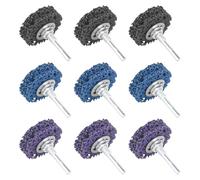 Discos CSD de 50 mm, 9 unidades CBS discos de limpieza gruesos, discos abrasivos para amoladora angular (3 negros, 3 azules, 3 morados)
