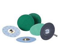 Discos de cambio rápido de 2 capas, alta durabilidad, para desbaste y acabado en superficies metálicas.