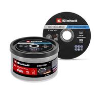 Discos de corte de metal originales Einhell de 50 piezas y 125 mm de diámetro en lata (separación rápida, procesamiento de metal, corte fácil, certificado MPA, independiente de la marca)