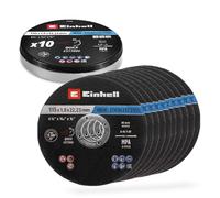 Discos de corte para metal originales de Einhell, 10 piezas, diámetro 115 mm en lata (separación rápida, procesamiento de metal, corte fácil, certificado MPA, independiente de la marca)