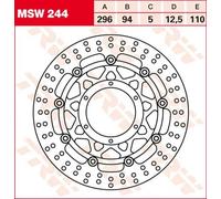 Discos de freno 296 mm Trw Honda Cb 900/vtx 1800/cbr 600 MSW244