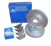 Discos de freno ATE 280mm + Pastillas de freno delanteras para Opel Astra Com...