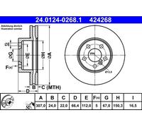 Discos De Freno ATE Ventilados Delanteros Para BMW Serie 3 G20 G80 G21 G81