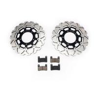 Discos de freno delanteros BIKINGBOY, rotores y pastillas compatibles con GSXR 600/750 (2006-2007), GSX-R 1000 (2005-2008), VZR 1800 Boulevard M109R (2006-2014) R2/RZ (2008-2009)(Wavy Black)