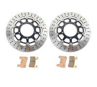 Discos de freno delanteros BIKINGBOY, rotores y pastillas compatibles con GSXR 600/750 (2006-2007), GSX-R 1000 (2005-2008), VZR 1800 Boulevard M109R (2006-2014) R2/RZ (2008-2009)(Round Black)