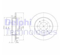 Discos de freno DELPHI BG3070 trasero, macizo, 2 Pieza