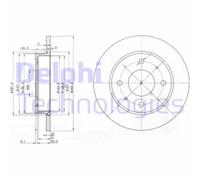 Discos de freno DELPHI BG3971 delantero, macizo, 2 Pieza
