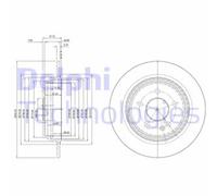 Discos de freno DELPHI BG4063C trasero, macizo, 2 Pieza