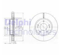 Discos de freno DELPHI BG4147 delantero, ventilado , 2 Pieza