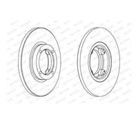 Discos de freno FERODO DDF1076C delantero, macizo, 2 Pieza