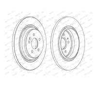 Discos de freno FERODO DDF1099C trasero, macizo, 2 Pieza