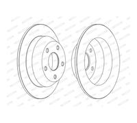 Discos de freno FERODO DDF1553C trasero, macizo, 2 Pieza