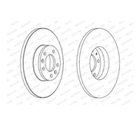 Discos de freno FERODO DDF1602C trasero, macizo, 2 Pieza