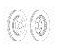 Discos de freno FERODO DDF1635C delantero, ventilado , 2 Pieza