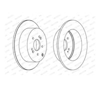 Discos de freno FERODO DDF1671C trasero, macizo, 2 Pieza