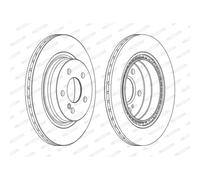 Discos de freno FERODO DDF1700C trasero, ventilado , 2 Pieza