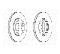 Discos de freno FERODO DDF1711C delantero, ventilado , 2 Pieza