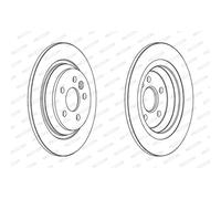 Discos de freno FERODO DDF1720C trasero, macizo, 2 Pieza