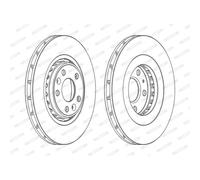 Discos de freno FERODO DDF1727C delantero, ventilado , 2 Pieza