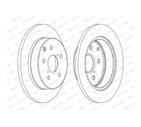 Discos de freno FERODO DDF1846C trasero, macizo, 2 Pieza