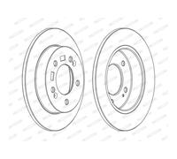 Discos de freno FERODO DDF1874C trasero, macizo, 2 Pieza