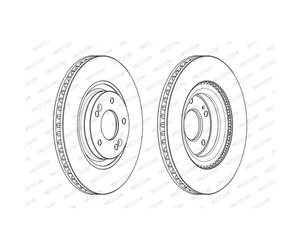 Discos de freno FERODO DDF2199C delantero, ventilado , 2 Pieza