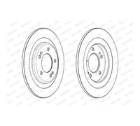 Discos de freno FERODO DDF2200C trasero, macizo, 2 Pieza