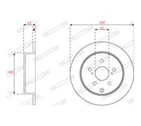 Discos de freno FERODO DDF2307C trasero, macizo, 2 Pieza