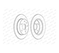 Discos de freno FERODO DDF2493C trasero, macizo, 2 Pieza