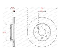 Discos de freno FERODO DDF2660C delantero, ventilado , 2 Pieza