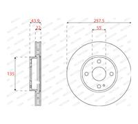 Discos de freno FERODO DDF2861C delantero, ventilado , 2 Pieza