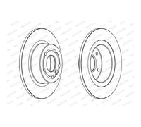 Discos de freno FERODO DDF874C trasero, macizo, 2 Pieza
