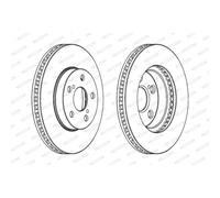 Discos de freno FERODO DDF992 delantero, ventilado , 2 Pieza
