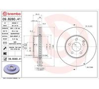 Disco de freno BREMBO 09B28041 delantero, ventilado , altamente carbonizado, 1 Pieza