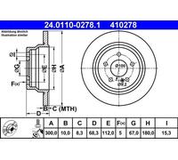 Discos de freno MERCEDES-BENZ CLS CLS 220 BlueTEC / d 24.0110-0278.1
