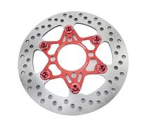 Discos de freno para moto Pastillas de freno universales para motocicleta, disco flotante de 4 orificios, 220mm, paso del orificio del freno de disco delantero de motocicleta, 55m(New Red)