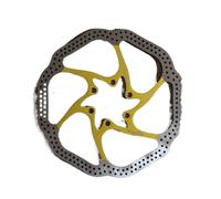 Discos de freno para moto Rotor de disco de freno de bicicleta HS1 Disc 160/180 mm, compatible con frenos de disco BB5/BB7 AVID MTB para montaña y carretera.(180mm gold)