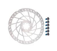 Discos de freno para moto Rotor de freno de disco de 220 mm para bicicleta eléctrica, rotor de freno hidráulico de 140/160/180/203 mm, 6 pernos de acero inoxidable Disco freno(1pcs 160mm)