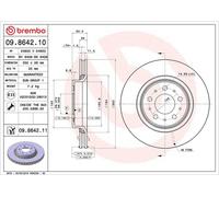 2 Discos De Freno Brembo Barnizado Para Eje Delantero 09.8642.11