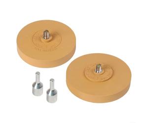 Discos de goma raspadores para taladro con adaptador, juego de 2 piezas para eliminar residuos y calcomanías de automóviles, motocicletas y vehículos similares (88 mm + 100 mm)